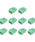 Beefy 10 Pack 3 Pin PCB Mount Screw Terminal Block Connector 5.08mm Pitch Green For 22-12AWG Cable 300V 10A Easy Clamp Wiring Terminal Block For DIY Electronics And Industrial Projects, 3-pin PCB mount