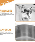 Close-up of stainless steel airtight bucket lid clamp and interior for beverages, camping, and beer chilling