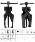 Beefy 2 Claw Bearing Separator Kit With Puller For Auto Repair Heavy Duty Tool with size chart shown
