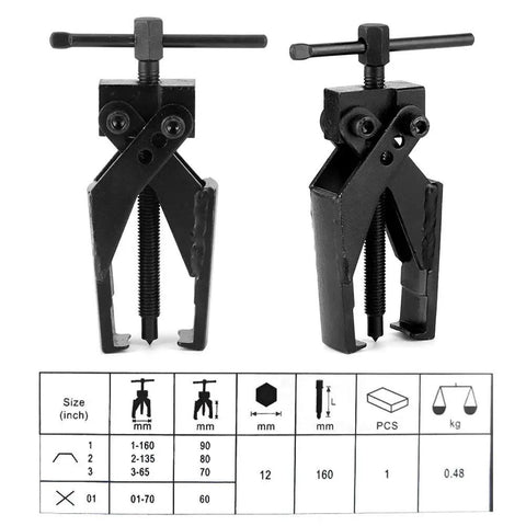 Beefy 2 Claw Bearing Separator Kit With Puller For Auto Repair Heavy Duty Tool with size chart shown