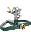 Heavy Duty Zinc Alloy Pulsating Impact Sprinkler For Yard And Lawn With Metal Base Adjustable Sprinkler Head For Large Area Garden Irrigation System Weather Resistant High Pressure Tolerant.