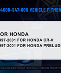 Text showing vehicle fitment for Pair Front Wheel Hub Assembly 44600-S47-000 For Honda CR-V 1997-2001 and Prelude 1997-2001