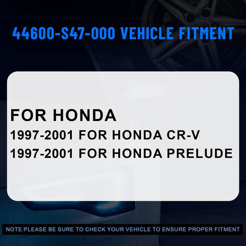 Text showing vehicle fitment for Pair Front Wheel Hub Assembly 44600-S47-000 For Honda CR-V 1997-2001 and Prelude 1997-2001