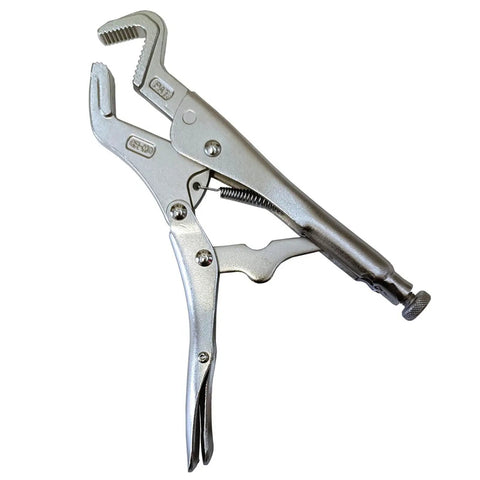 Heavy Duty Parrot Nose Locking Pliers For Welding Grip Clamping Pipes And Bolts With Adjustable Serrated Jaws For Vehicle Body Repair And Shop Maintenance Hand Tool Workhorse, 8.27 inch steel tool.
