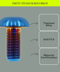 Titanium M5x10 Bolts 12 Pack Burnt Blue PVD Coated T25 Screws for bike disc brakes and MTB maintenance