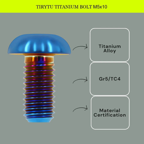 Titanium M5x10 Bolts 12 Pack Burnt Blue PVD Coated T25 Screws for bike disc brakes and MTB maintenance