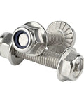 M6 Cross Flange Bolts Kit With Serrated Washers That Grip And Anti Loosening Nuts 304 Stainless Steel M6x30 20 Sets Heavy Duty