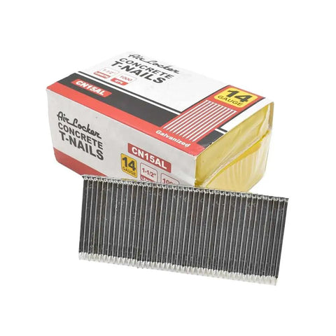 14 Gauge Concrete T Nails One And Half Inch Smooth Shank For Concrete Nailers Electroplated Galvanized 1000 Pack