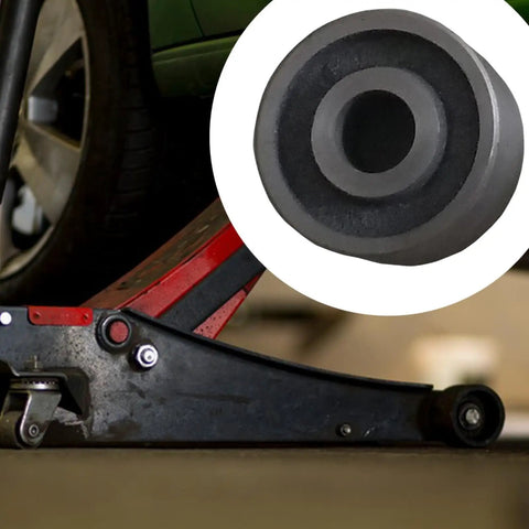 Top Shelf 62mm Floor Jack Rollers For 3 Ton Hydraulic Jacks With 20mm Mounting Holes Durable Steel Replacement Casters on a garage floor.