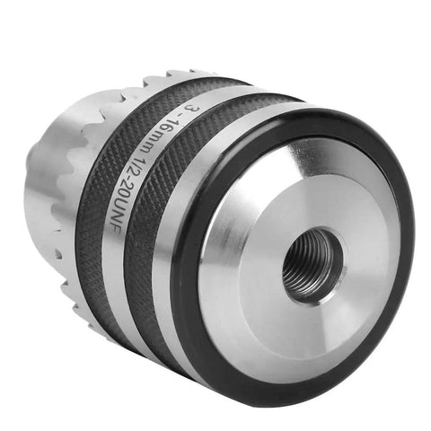 Heavy Duty Keyed Drill Chuck Set 1/8 To 5/8 Inch Capacity, 3-16mm, 1/2-20 UNF Mount, Includes Key, Durable Lathe And Power Tool Accessories