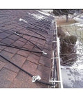 Installed Self Regulating Roof And Gutters Heat Cable That Beats Ice Dams Eight Watts Per Foot For Snow Deicing And Ice Melt Eighty Foot Run Heavy Duty Heat Tape With Patented Heating Technology on rooftop