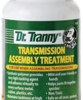 Dr Tranny Transmission Assembly Treatment 8 Oz bottle with clear polymer, light tack for metal, rubber, plastic, stays sticky at high temperatures