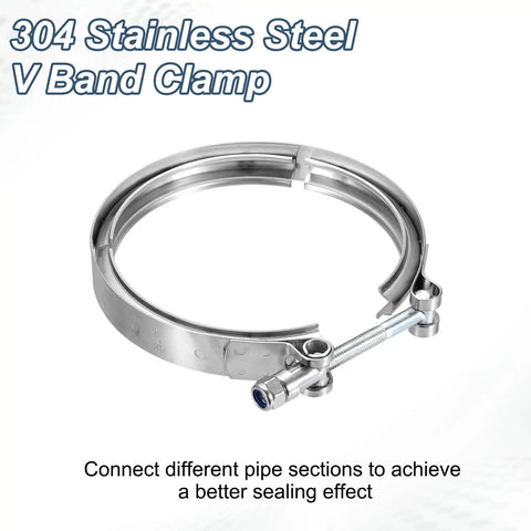 Heavy Duty V Band Clamp 4.8 Inch 304 Stainless Steel Exhaust Flange Bolt Kit For Downpipe And Turbo Swap Straight Pipe Upgrade Shop Tested And Rock Solid Grip For Ride Hard Gearheads