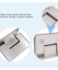 Stainless Steel Glass Door Hinge For Cabinets And Showers Clip In Mount Fits 8 To 12 Mm Thick Glass Anti Bounce Screw install