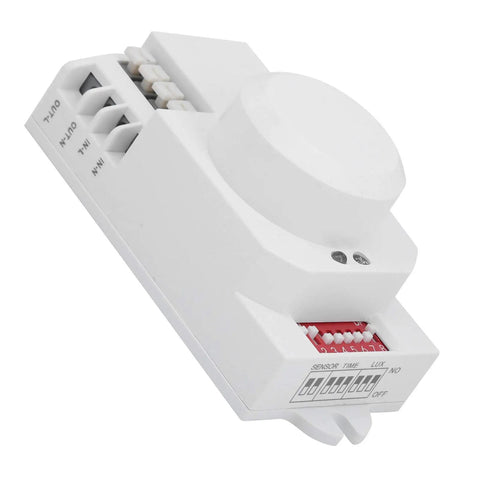 Five Point Eight GHz Microwave Motion Sensor Switch TDL1918 with adjustable delay and strong anti-interference, 41 mm PVC
