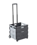 Collapsible Rolling Storage Cart On Wheels For Home Office Classroom Use Mobile Organizer With Retractable Handle And Three Position Lock