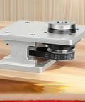 Heavy Duty Hollow Rotary Platform With Adjustable Belt Tension For 86 Stepper Motors To Nail Dead On Positioning, aluminum base view.