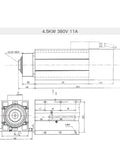 Pro Grade 4.5Kw Air Cooled Spindle Motor With ISO30 Taper And Automatic Tool Changer Built Like A Tank For Cnc Woodworking Routers Running Smooth As Butter On 380V dimensions sketch
