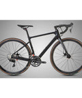 Side view of Disc Brake Road Bike Frameset with 700C carbon frame, internal routing, thru axle setup 12x100mm and 12x142mm.