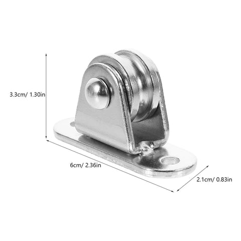 6-Piece Stainless Steel Pulley Roller With Bearing Set For Wall Mount Traction, Easy Install For Power Cables, Clotheslines, Rope Hoisting And Heavy Duty Cable Management. 6cm pulley with 3.3cm height