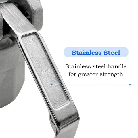 Close-up of Heavy Duty 3 Inch Type D Aluminum Cam And Groove Hose Coupling With Female Camlock Adapter Kit showing stainless steel handle.