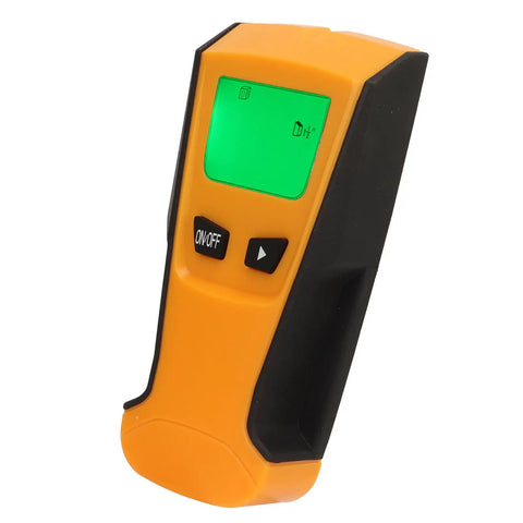 Aramox Wall Scanner Stud Finder with LCD green backlit screen, cordless design for detecting metal and wood, PC ABS material.