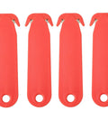 4 Pack Retractable Blade Box Cutters With Stainless Steel Safety Blades Double Edged Utility Knives For Cutting Paper Film And Packages Lightweight Portable And Easy To Carry In Black And White, four red handles