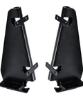 Front view of 4 Pack E Track Fixed Shelf Brackets For Trailer Truck Warehouse And Garage Heavy Duty Rust Resistant Black Finish