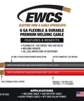 Beefy 6 Gauge Premium Extra Flexible Welding Cable 600 Volt Combo Pack, 15 Feet Each Black And Red, Features And Benefits