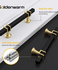 10 Pack 3 Inch Black And Gold Cabinet Handles Square Drawer Pulls for Dresser with Zinc Alloy