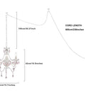 Plug In Mini Crystal Chandelier For Girls Room White And Pink With Sparkling Crystal Drops 3 Light Hanging Lamp For Bedroom