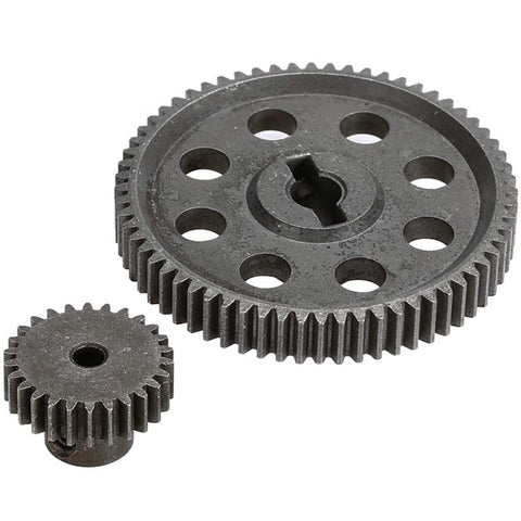 RC Spur Differential 64T Steel Main Gear And 26T Pinion Motor Gear Combo For 1 To 10 Scale RC Trucks, Compatible With Redcat Volcano EPX