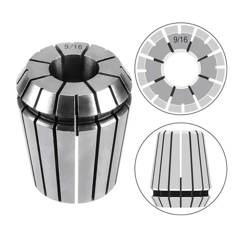 Top Tier Spring Collet Set ER8 ER11 ER16 ER20 ER25 ER32 Fits CNC Milling Lathe alloy steel collet 9/16 for precision tool grip.