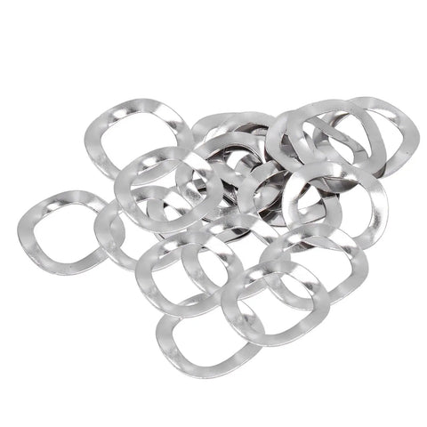 Crinkle Wavey Washers Set 100Pcs Stainless Steel A2 Marine Grade Gasket Washers For Bolts And Screws M5 DIN137 Built Tough And Corrosion Resistant Marine Hardware Solution, pile view