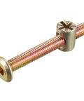 M6x50mm Hex Furniture Bolt And Barrel Nut Set For Wood Cabinet Assembly, Heavy Duty Carbon Steel With Zinc Plating, Round Hex Socket Head