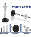 Heavy Duty Swivel Leveling Feet And Adjustable Furniture Legs For Hardwood Floors No Sweat Height Adjustments With M8 M10 M12 Threads Quick Swap Installation Solid Support For Home Or Office Gear 4 Piece Set with non-slip rubber base.