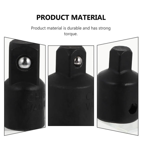 Durable Black Socket Converter Kit Set With 4 Heavy Duty Steel Reducer Adapters Perfect For Car Repair And Household Maintenance Projects That Need Flexibility.