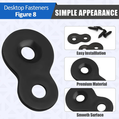 20 Piece Heavy Duty Figure Eight Table Top Fasteners thick iron desktop connectors with smooth surface for easy installation.