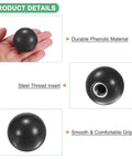5 Pack M10 Threaded Ball Knobs, 35mm Diameter Thermoset Ball Knobs With Phenolic Steel Insert For Lathe, Milling, Drills