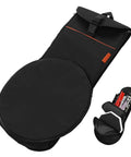 Flat Out Rugged Oxford Drum Pouch Waterproof Percussion Storage Case Built Boss Level For Studio Jams Gig Dates Weekend Campouts And Travel Hauls Black with zipper pocket and accessories.