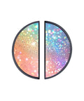 2 Pack Rainbow Bokeh Glitter Cabinet Handles With 3 Inch Hole Centers Semicircle Drawer Pulls in Black Solid Zinc Alloy