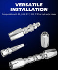 SPARKWHIZ hydraulic hose repair kit chrome fittings, 3/8 inch inner diameter, reusable 2-wire hoses