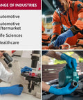 Heavy Duty Latex Gloves With Extended Beaded Cuff Ambidextrous Blue Disposable Large Size Extra Wrist And Forearm Protection Ideal For High Pressure Tasks Case Of 500 used in industries like automotive, life sciences, and healthcare.