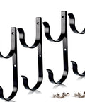 Two Pack Heavy Duty Black Aluminum Pool Pole Hangers With Screws Sturdy Hooks For Telescopic Poles Skimmers Nets Brushes Vacuum Hoses Garden Tools And Outdoor Pool Equipment Built To Last.