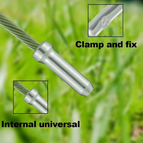 Alloy Cable End Caps 100Pcs Silver For Road And Mountain Bike Cables with close-up of internal structure and clamp detail
