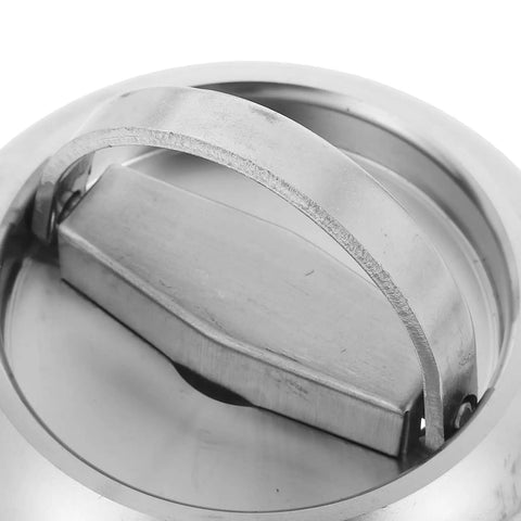 Close-up of stainless steel recessed door pull handle detail showing rotatable function, part of Two Pack Stainless Steel Recessed Door Pull Handles Hidden Flush Cabinet Pulls With Rotatable Function For Homes And Offices Sleek Modern Minimalist Sliding Barn Door Hardware set