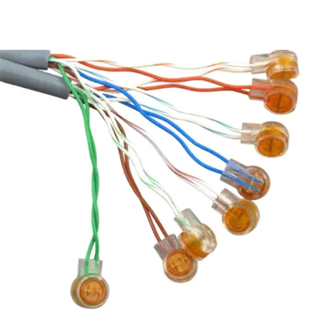 Grab This 200 Pcs Phone Wire Butt Connector Kit With Single Port Crimp Terminals Perfect For Data Line And Copper Cord Twisting To Seal Connections Against Moisture Rust And Air Exposure While Keeping Your 0.4 To 0.7mm Wires Safe Inside A Super. phone wire butt connectors on multi-core cable for 0.4-0.7mm wires