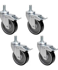 Heavy Duty Swivel Caster Wheel Kit Built Tough With Solid Dual Lock Brakes And Rolls Like Butter For Shop Furniture Dollies And Garage DIY Utility Projects, set of four wheels.