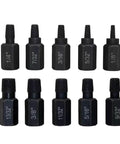 10 Piece Screw Extractor Set For Damaged And Stripped Screws Bolts Alloy Steel Heavy Duty Construction in black finish