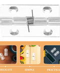 Self Closing Door Hinges 6 Pack Clear Acrylic Spring Loaded Hidden Hardware For Indoor Cabinets And Shower 45x35mm